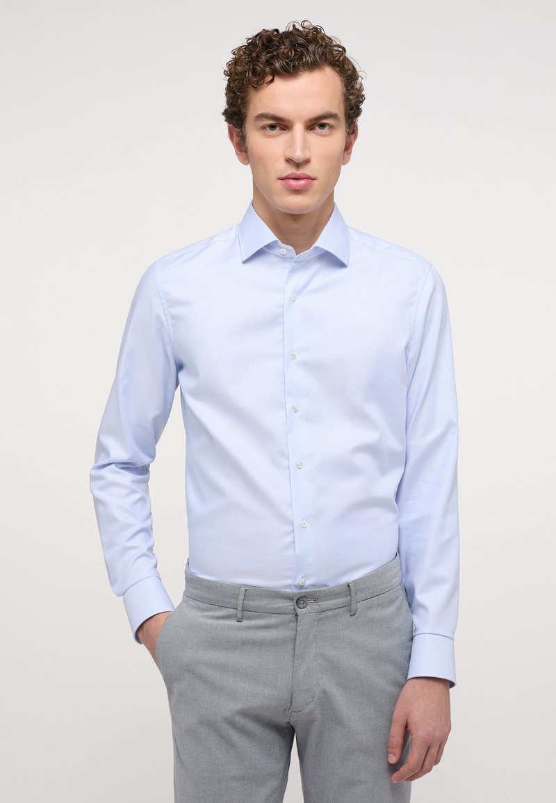Eterna STRUKTUR-HEMD - SLIM FIT - Shirt - hellblau/light blue - Zalando