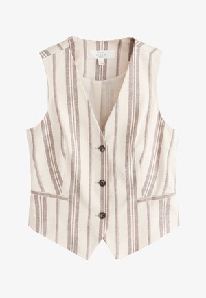 Next REGULAR FIT - V-NECK WAISTCOAT . - Vest - brown ecru stripe