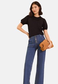 REGULAR FIT - COLLAR SHORT SLEEVE  - Camicetta - black