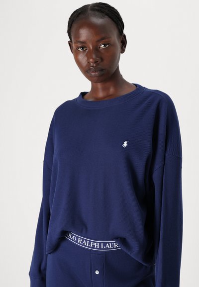 Polo Ralph Lauren CREW NECK AND WIDE LEG PANT SET - Πιτζάμες - navy