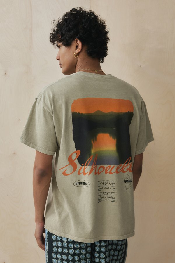 SILHOUETTES TEE - Print T-shirt - ecru