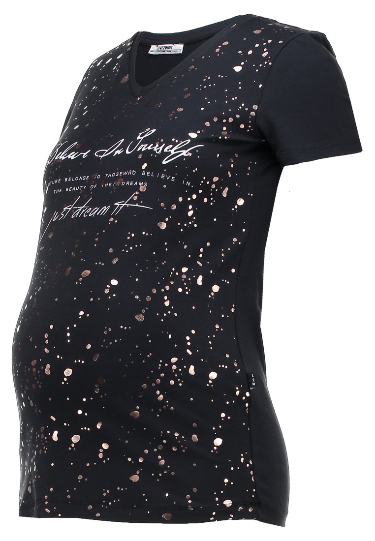 love2wait T-shirt print zwart
