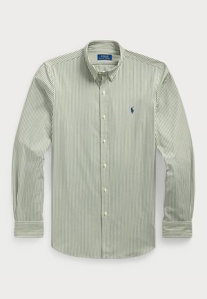 SLIM FIT STRIPED STRETCH POPLIN SHIRT - Camicia - garden trail/white