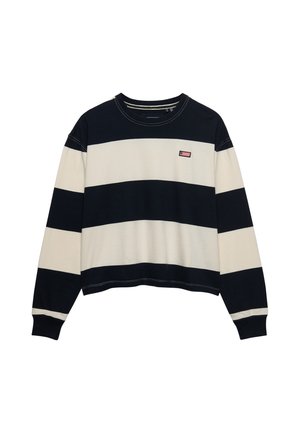 Superdry & Co, SUPERDRY ATHLETIC ESSENTIALS STRIPE SLOUCHY SWEATSHIRT.. - Sweatshirt - eclipse navy off white stripe