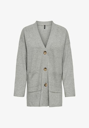 ONLY, ONLIBI LS RIB LOOSE CARDIGAN KNT NOOS - Cardigan - medium grey melange