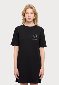 Armani Exchange VESTITO - Jersey dress - black/gold
