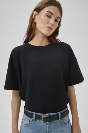 My Essential Wardrobe HELLE EMB BOXY - Lihtne T-särk - black