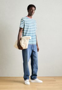 Scotch & Soda STRIPE POCKET - T-shirts print - off white harbour teal multicolour