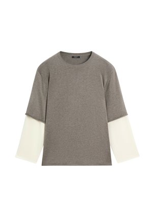 Massimo Dutti, OVERSIZE KNIT SWEATER WITH DOUBLE SLEEVE DETAIL - Strickpullover - khaki