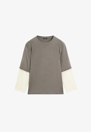 Massimo Dutti, OVERSIZE KNIT SWEATER WITH DOUBLE SLEEVE DETAIL - Strickpullover - khaki