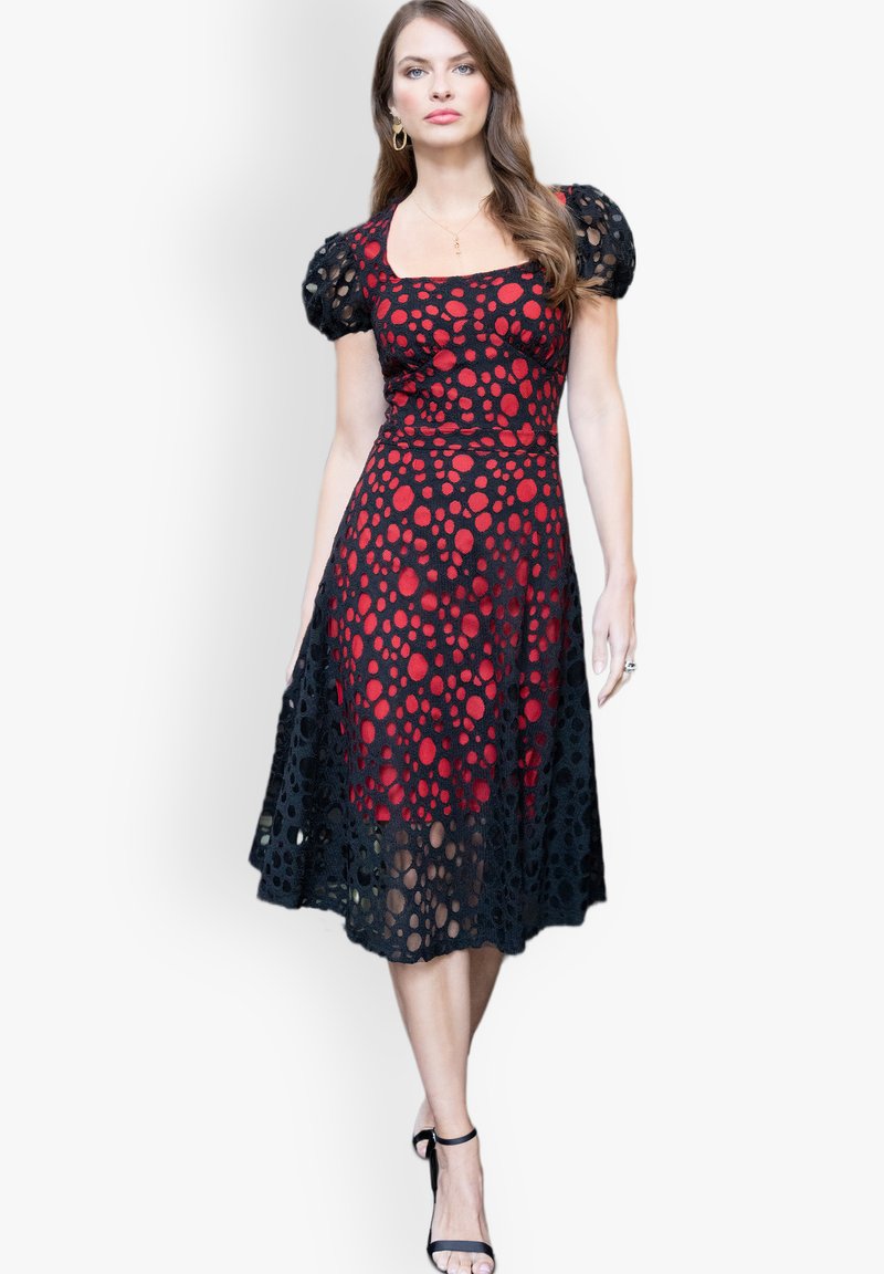 fitted lace wedding dress Sexy Gothic Black And Red Wedding Dress – TANYA BRIDAL