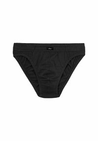 Schwarze Baumwollunterhose mit elastischem Bund, ausgestattet mit einer glatten Textur und minimalen Nähten, entworfen für Komfort und Passform.