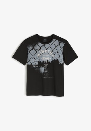 Czarny bawełniany t-shirt z szarym nadrukiem przedstawiającym sylwetkę miasta oraz napisem "Divers Los Angeles 93." Krótkie rękawy, okrągły dekolt.