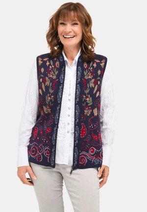 MIT AUFWÄNDIGEM JACQUARDMUSTER - Bodywarmer - dark blue   patterned