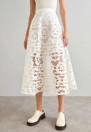 Tory Burch EYELET SKIRT - Φούστα σε γραμμή Α - white