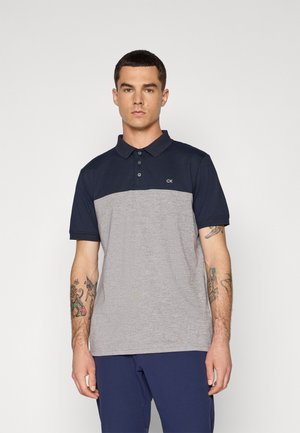 COLOUR BLOCK - Polo - navy/silver-coloured marl