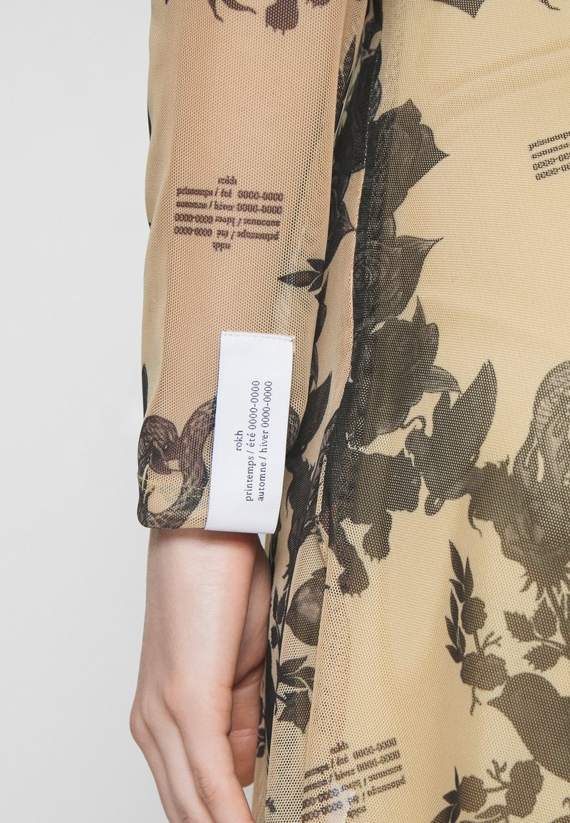 ROKH SHOULDER CUTOUT DRESS - Maxikleid - black/camel