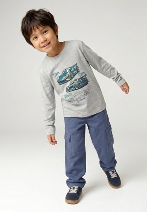 Vertbaudet, VERTBAUDET TOP WITH FUN MOTIF FOR BOYS - Long sleeved top - gris chiné