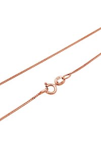 Collana in oro rosa con un delicato design della catena, dotata di un sicuro moschettone e di un'etichetta incisa contrassegnata "925".