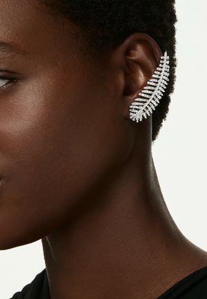 Swarovski, VIENNA EARRINGS, MIXED CUTS, FEATHER, WHITE, RHODIUM PLATED - Pendientes - white