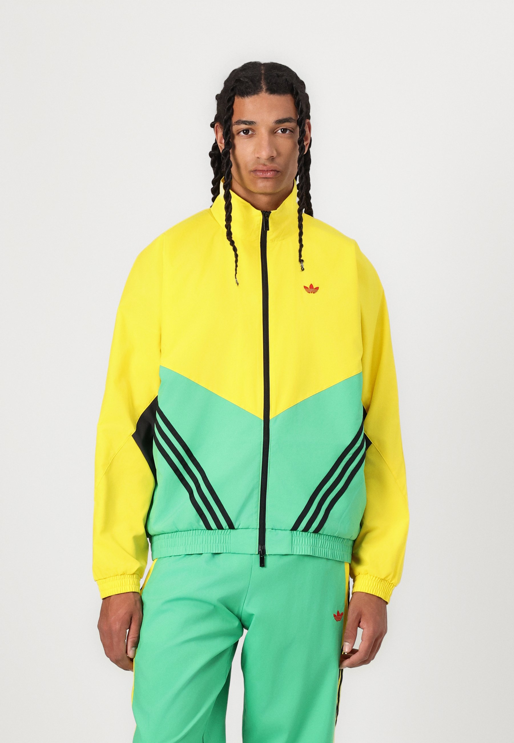 adidas ジップアップジャケット イエロー/グリーン kanerin_adkf085