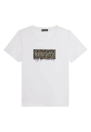 Freddy, CON STAMPA LEOPARDATA DECORATA DA BORCHIE E LOGO - T-shirt con stampa - white
