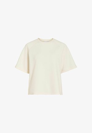 VILA, SHORT SLEEVED SWEATSHIRT VIREFLECT ROUND NECK - T-shirt basique - birch