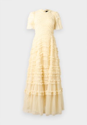 AMARA ROUND NECK RUFFLE GOWN - Robe de cocktail - lemon sorbet