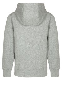 Felpa grigia con cappuccio realizzata in morbido tessuto misto cotone, con cappuccio arrotondato, maniche lunghe e orlo e polsini a costine.