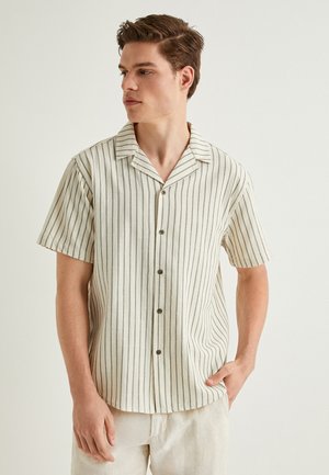 LAPEL NECK SHORT SLEEVE - Skjorta - khaki