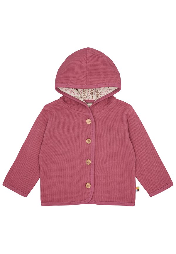 IN WAFFELOPTIK - Strickjacke - rouge