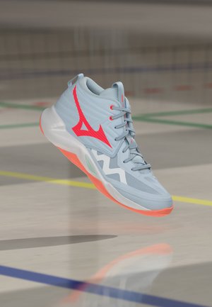 Mizuno, WAVE MOMENTUM - Scarpe da pallavolo - blue finch/lava orange/flamingo coral