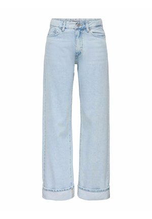 MITTLERE TAILLE - Wide leg - light blue bleached denim