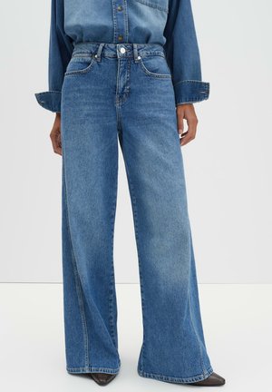 MID RISE PALAZZO - Wide Leg - mid balance blue