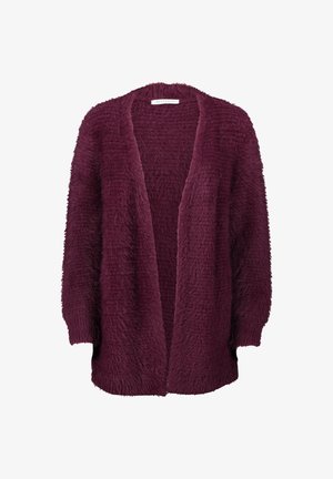 Blommefarvet, langærmet, åben-front fuzzy cardigan med en afslappet pasform og ribbede manchetter.