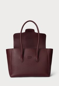 Lauren Ralph Lauren PEBBLED LEATHER LARGE TANNER SATCHEL - Håndtasker - dark garnet