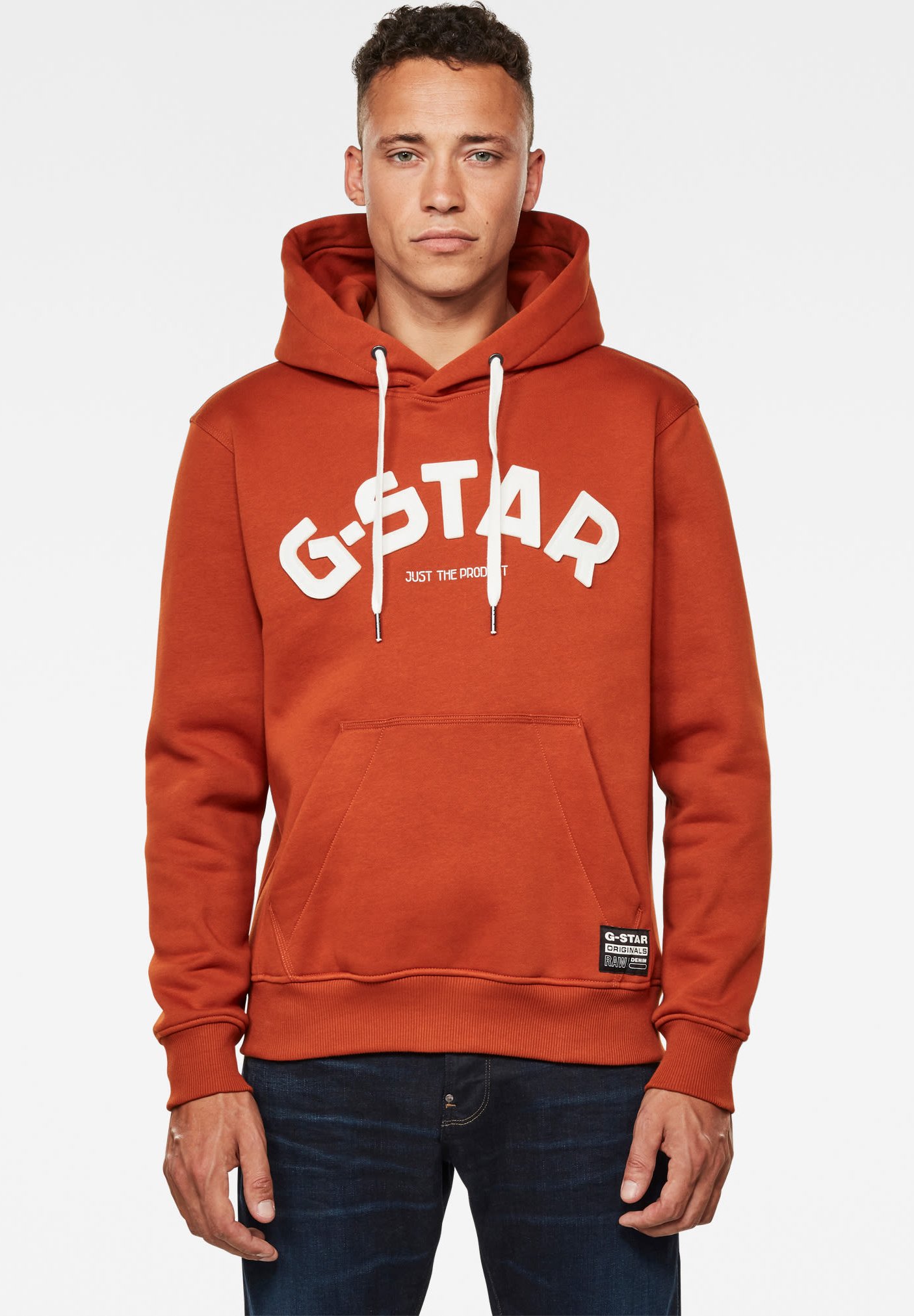 orange g star hoodie