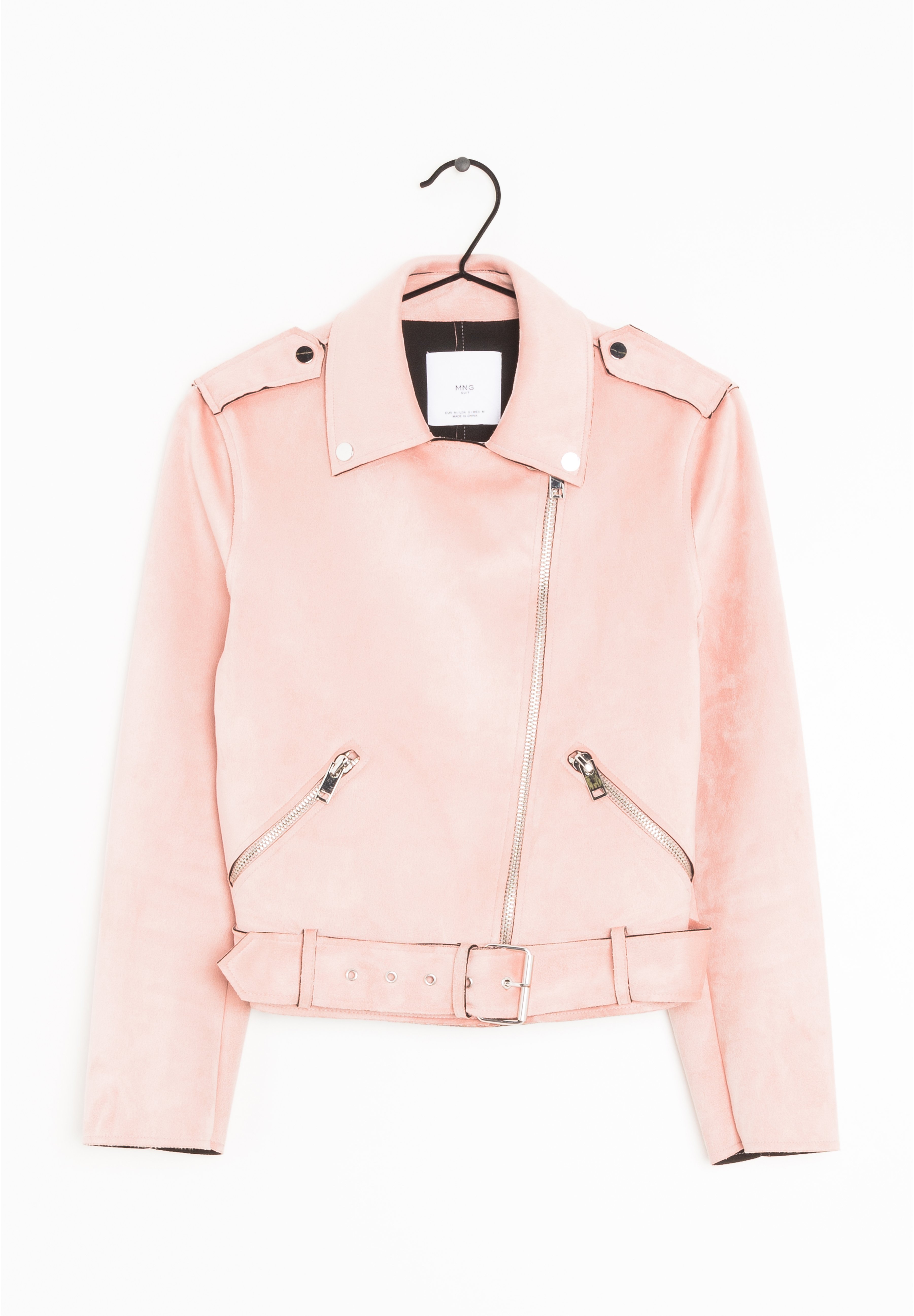mango pink leather jacket