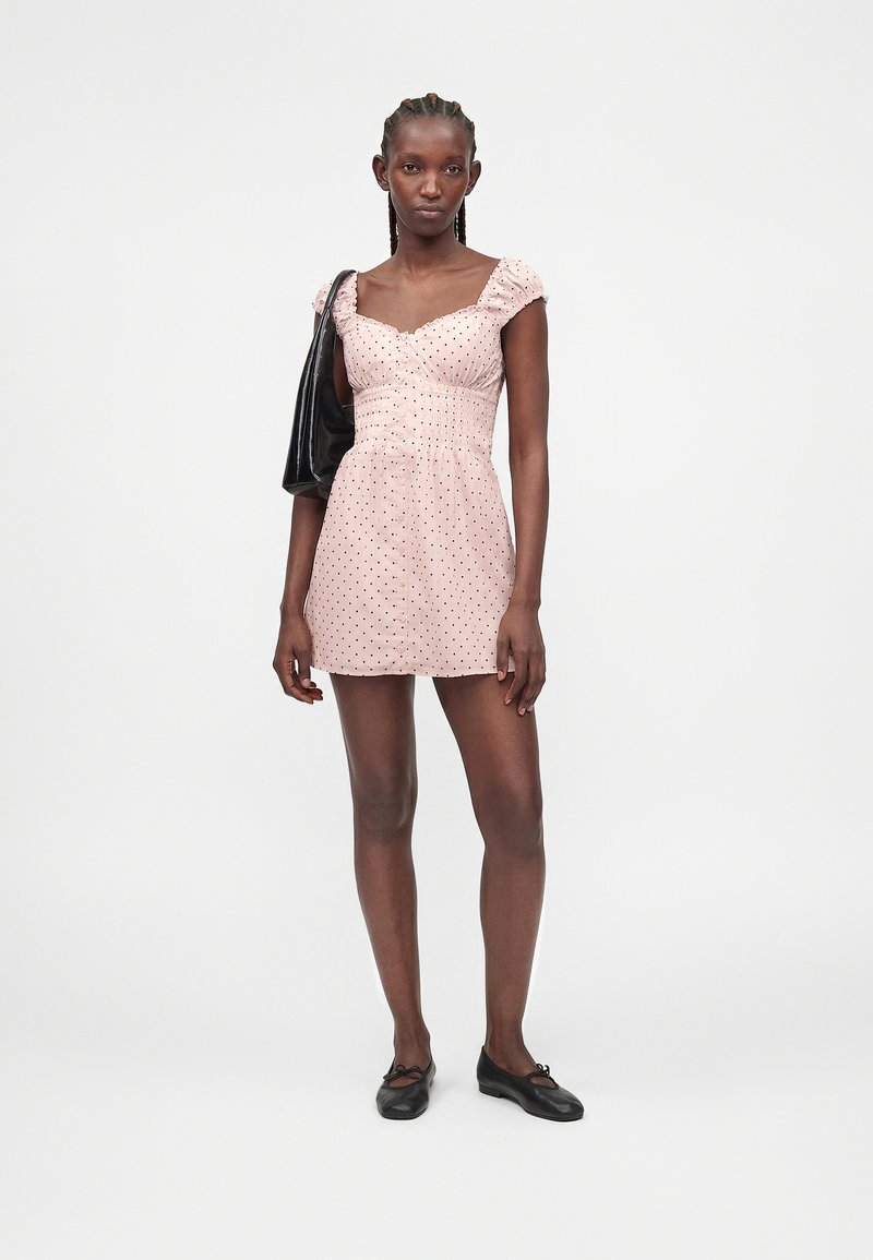 open lace back dress Carrington Structured Bodice Bodycon Mini Dress Baby Pink– Selfie Leslie main image 1