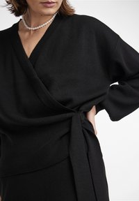 YAS YASASSI WRAP CARDIGAN - Cardigan - black