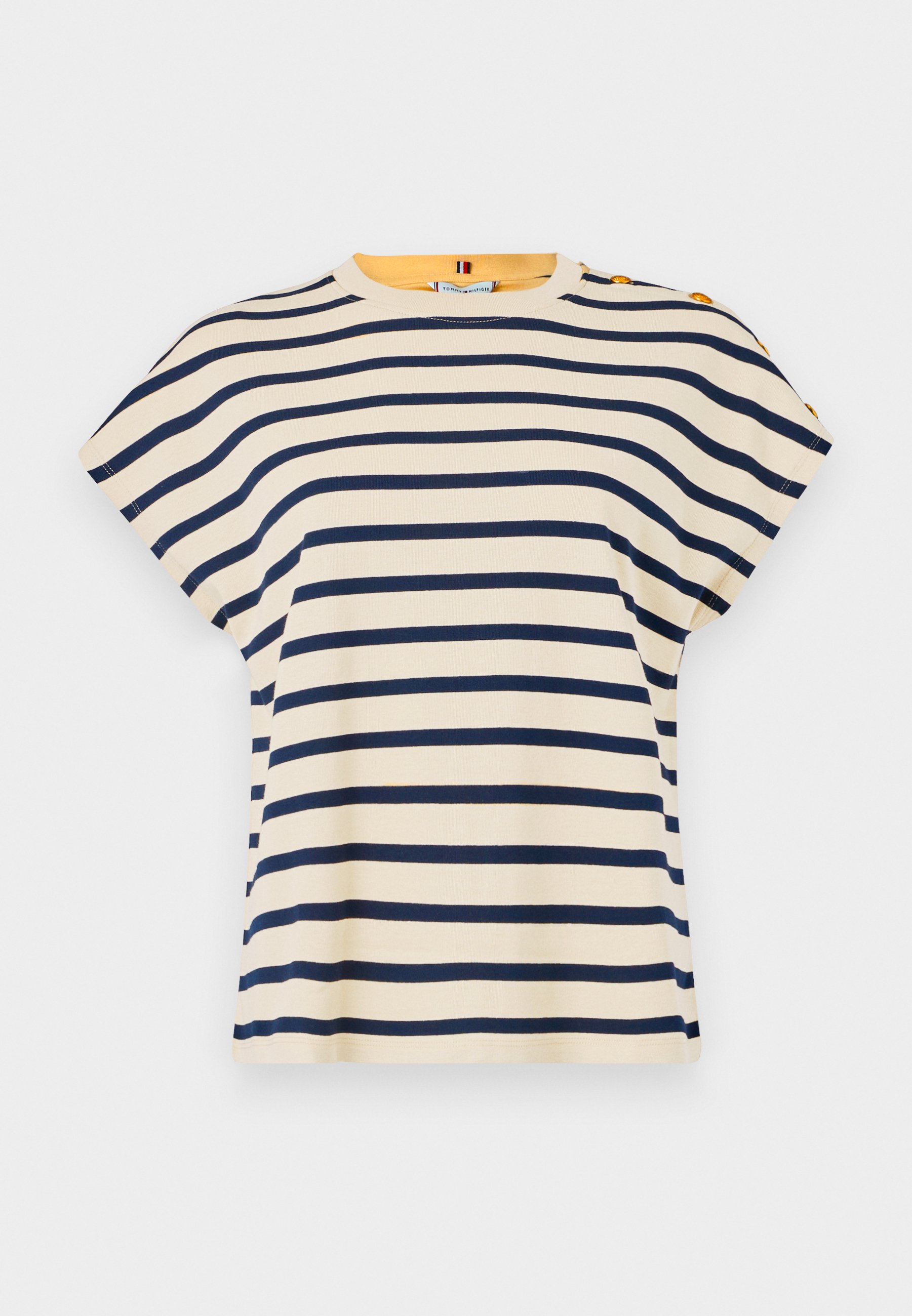 売れ筋商品|||トミー ヒルフィガー Tシャツ レディース トップス GOLD BUTTON TEE - Print T-shirt - dark night navy/ivory Tommy Hilfiger GOLD BUTTON TEE - T-Shirt print - country