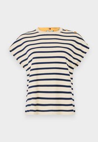 GOLD BUTTON TEE - Osnovna majica kratkih rukava - country ivory/ dark night navy