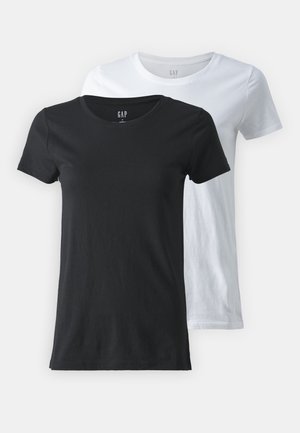 To stk. crew-neck t-shirts, en sort og en hvid, lavet af bomuldsstof. Korte ærmer, glat tekstur og standard pasform.