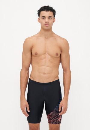 MENS MEDLEY LOGO JAMMER - Maudymosi kelnaitės - black/neon coral