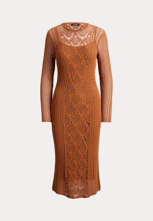 Lauren Ralph Lauren, POINTELLE-KNIT SHEATH DRESS - Φόρεμα-πουλόβερ - red terracotta