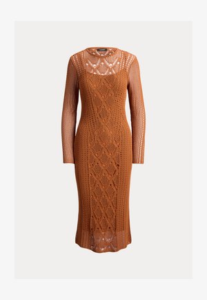 Lauren Ralph Lauren, POINTELLE-KNIT SHEATH DRESS - Φόρεμα-πουλόβερ - red terracotta