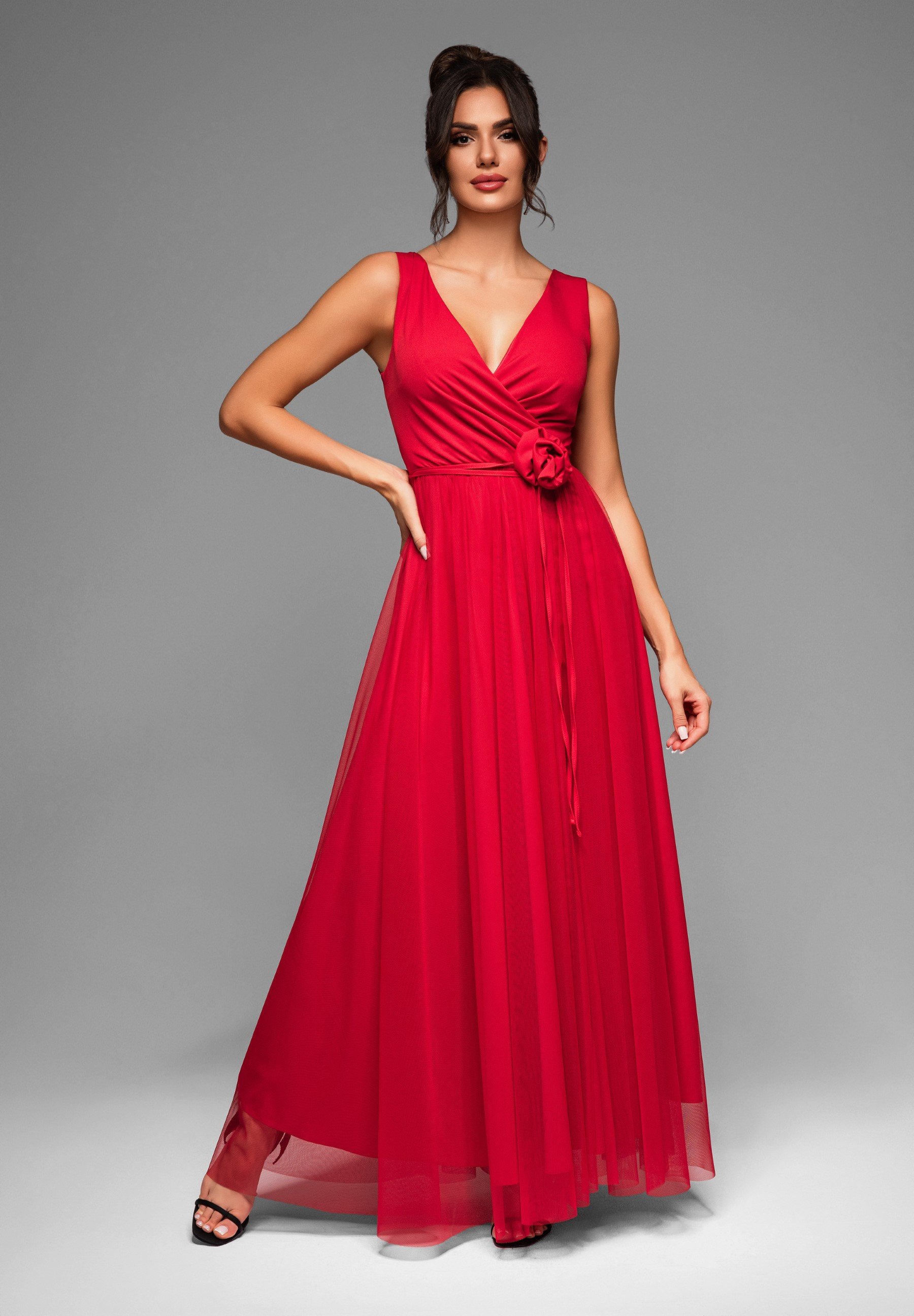 Rosso Elegante Abito Rosso Lungo Raso Vestito Rosso Lungo Da Cerimonia Abito Ele