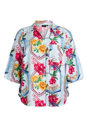 Zizzi, HEMDBLUSE MIT 1/2 ÄRMELN UND FARBENFROHEM PRINT - Paitapusero - blau