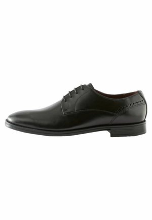 SIGNATURE LEATHER DERBY SHOES - Eleganta snörskor - black