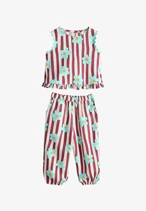 Next, REGULAR FIT - TOP & CUFFED TROUSERS SET . - Bluse - chocolate brown floral stripe
